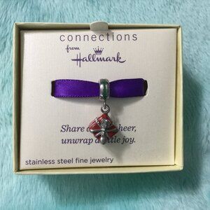 Hallmark Connections Gift Box Bead Charm Retired Jacmel Stainless Steel